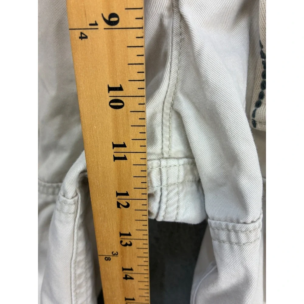 Abercrombie & Fitch Drawstring Cargo Shorts Mens 31 Cream Pockets Y2K